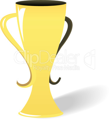 Realistic illustration of prize gold cup