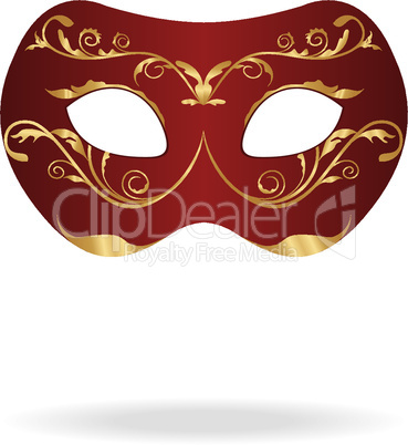 Illustration of realistic carnival or theater mask