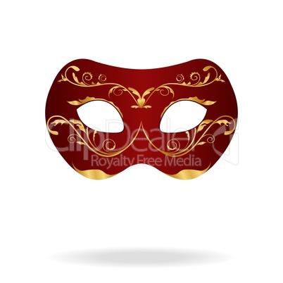 Illustration of realistic carnival or theater mask