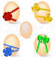 Easter eggs with bows