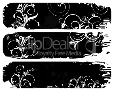 Set abstract grunge banners