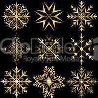 set large gold snowflakes