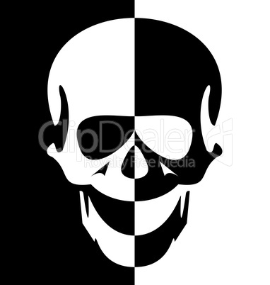 Illustration blak and white skull