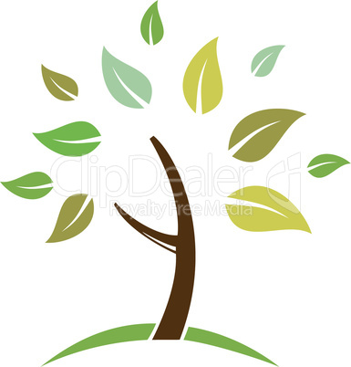 Abstract tree is isolated on white background