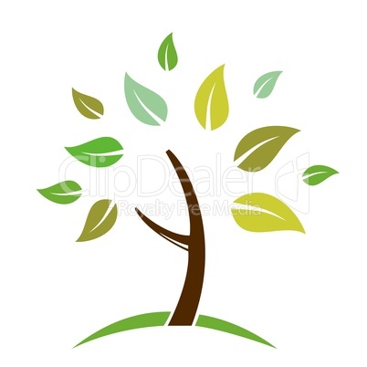 Abstract tree is isolated on white background