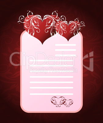 romantic letter for Valentine's day