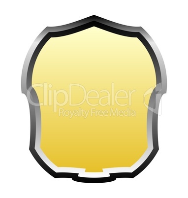 Illustration gold banner of white background