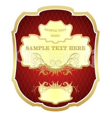 Illustration luxurious gold-framed labels