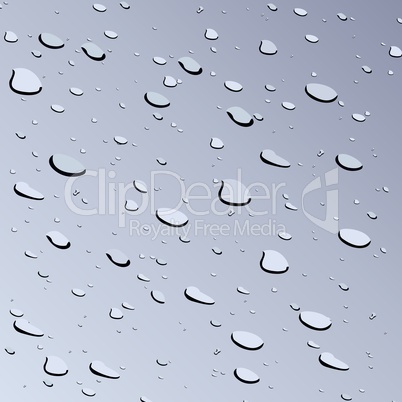 Realistic illustration of water drops on glass