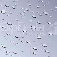 Realistic illustration of water drops on glass