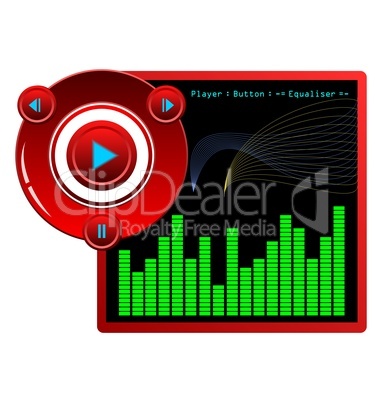 Illustration web template music player skin