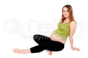 Pregnant Woman Sitting on the Ground