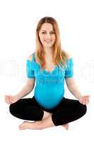 Happy Pregnant Woman in Yoga Pose