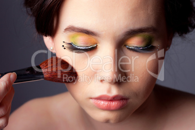 Beautiful Woman with Full Makeup Portrait