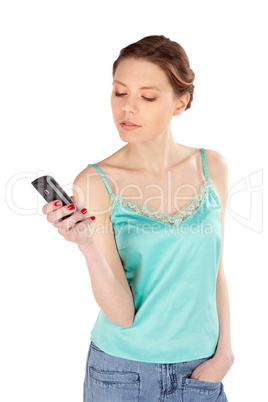 Woman Reading SMS