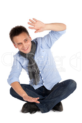 Cheerful Casual Man Sitting