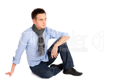 Casual Man Sitting on the ground