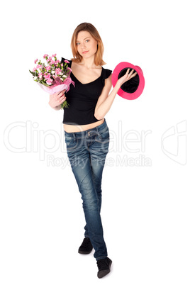 Beautiful Woman with Flowers