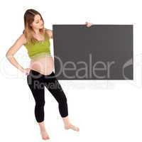 Pregnant Woman Holding Blank Board