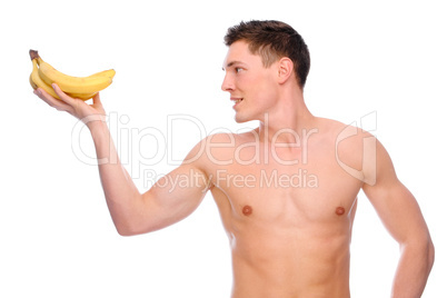 Mann mit Bananen