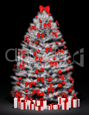 Christmas tree over the black 3d