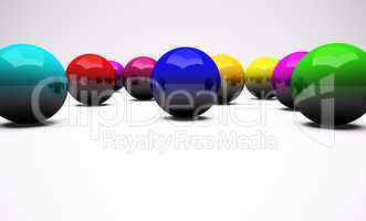 Multi-coloured chrome balls background