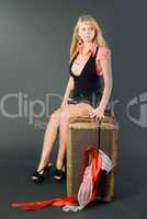 Beautiful girl with suitcase
