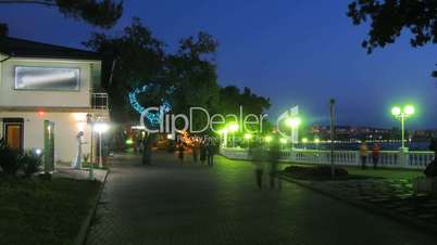 Time lapse of night in Gelendzik city