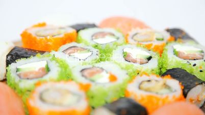 Sushi on rotation table