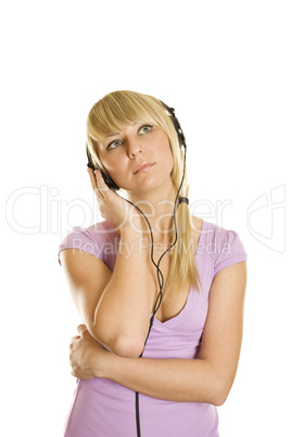 Woman listening to music