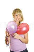 Beautiful young woman with balloons