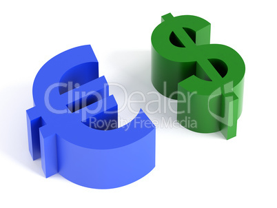 Dollar and Euro symbol