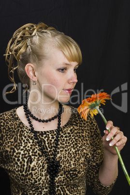 Girl and flower