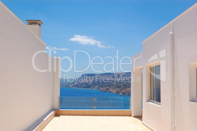 Modern Greek villa with sea view, Crete, Greece