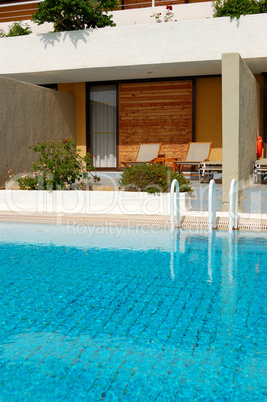 Swimming pool at luxury villa, Crete, Greece