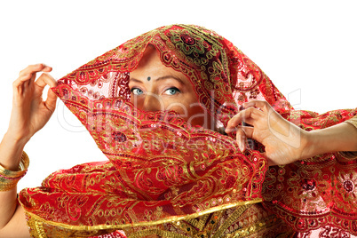 mature woman in traditional indian costume