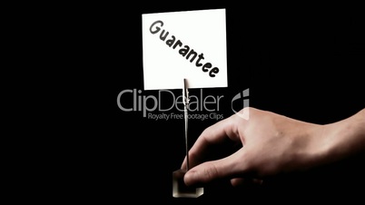 guarantee.  written on white
