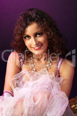 Beauty woman in ballet tutu look at you