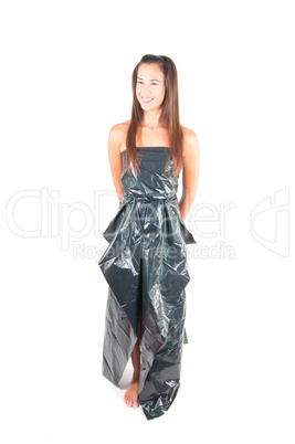 Woman in recycling dress