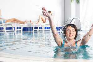 Young woman near pool