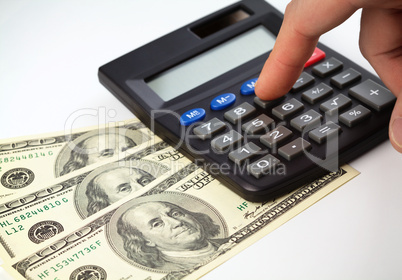 Calculator and money - accounting concept