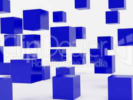 Falling cubes of blue colour