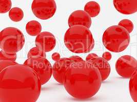 Red balls falling