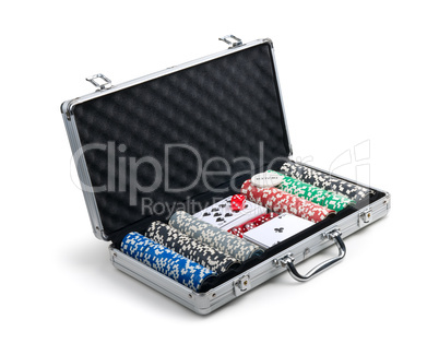 Poker set in case