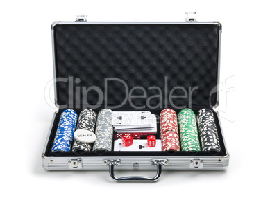 Poker set in case