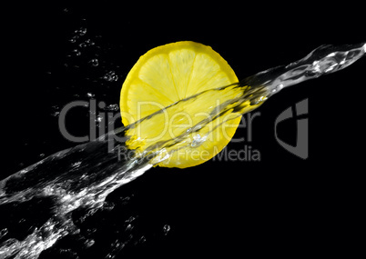 splashing lemon