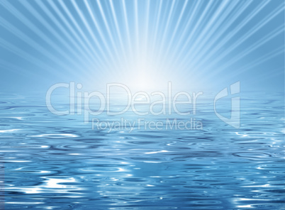 Meeresoberfläche mit Sonnenstrahlen - water surface with sunrays