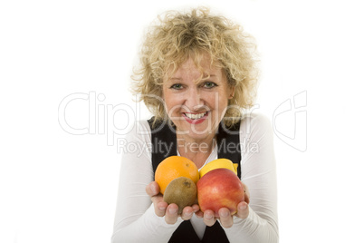 Woman with fruits in her hands