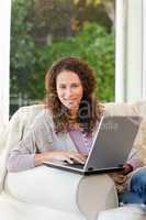 Woman working on her laptop