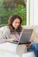 Woman working on her laptop